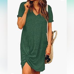 Summer T-Shirt Dress - Front Knot